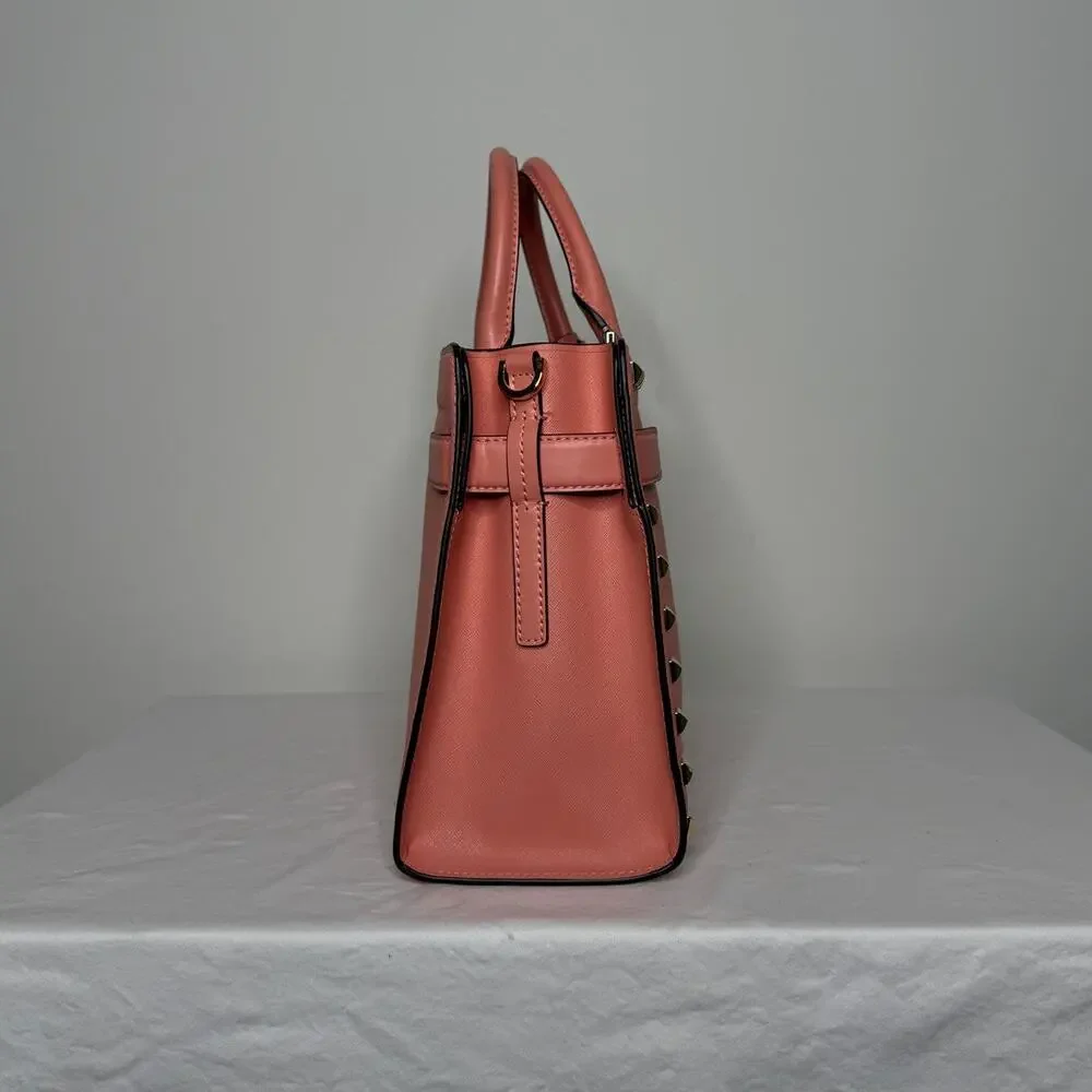 Michael Kors Coral Rayne Studded Saffiano Leather Satchel - Picture 4 of 8